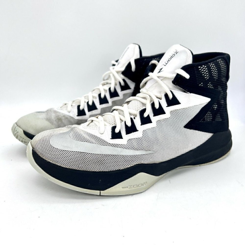 Nike Zoom Devosion Men Size 10.5 Basketball Shoes Gray White Black 844592-100
